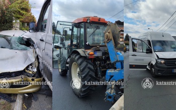 Traktor, kisbusz és egy személyautó karambolozott Balatonszárszón