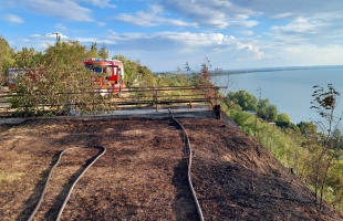 Lángolt a magaspart aljnövényzete Balatonvilágoson