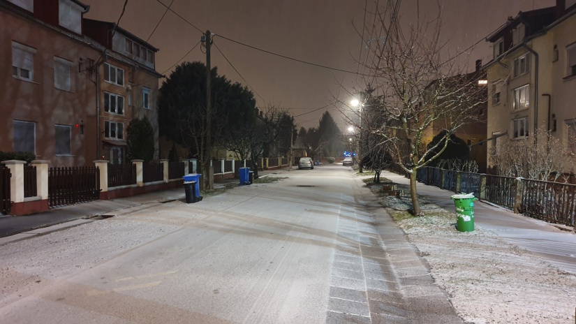 Szombathely utca téli díszben