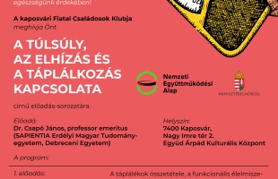 A túlsúlyról, az elhízásról és a táplálkozásról tartanak előadásokat az Együdben