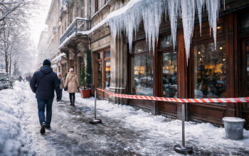 Kötelező a jégcsapok eltávolítása és a síkosság-mentesítés