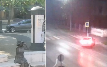 Az egyik autós a gyalogátkelőhely tábláját tarolta le, a másik egy betonbucit kapott ki a földből