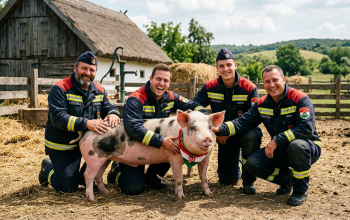 Tűzoltók mentették meg a disznót