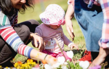 Anyák napi virágültetés a Berzsenyi parkban