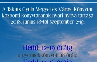 Hétfőtől nyári nyitvatartás a megyei könyvtárban