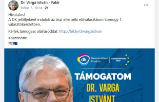 Varga István mégsem függetlenként indul, Perlaki szerint színjáték az egész előválasztás