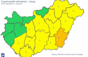 Vasárnapra is figyelmeztetést adott ki a meteorológiai szolgálat