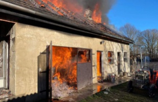 Hatalmas lángokkal égett a kazánház Böhönyén