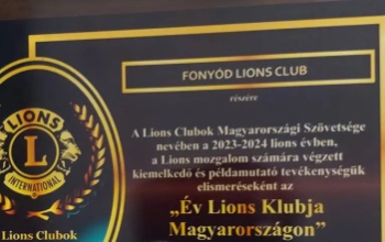 Év Lions Klubja Magyarországon: fonyódi siker