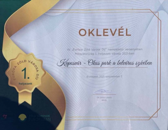 Öt éve kapott Zöld Város díjat Kaposvár