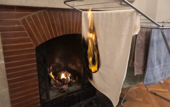 Lángolt a kályha környezete