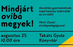 Óvoda előtt álló gyerekeket várnak pénteken a Takáts Gyula Könyvtárban
