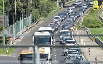 Forgalomtorlódás az M7-es autópálya somogyi szakaszán