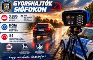 Nyolc óra alatt 3885 gépkocsi sebességét ellenőrizték