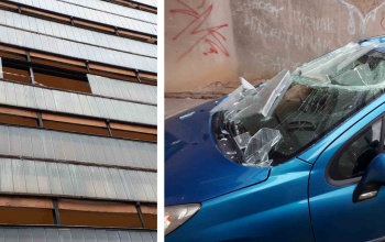 Kiesett egy ablak a Sávházból, szétzúzott egy autót